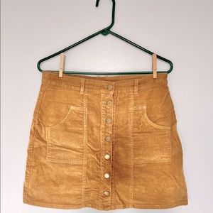 Copper brown corduroy skirt
